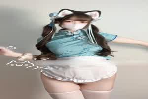 中华白丝小女仆热舞  背景图片